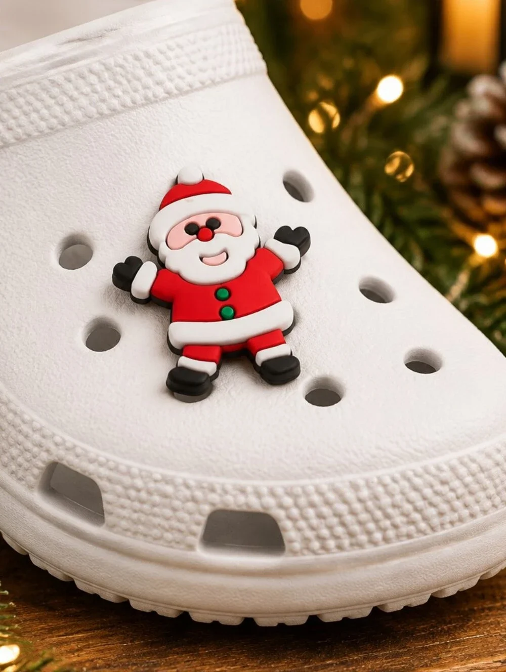 Santa Claus Croc Shoe Charm Classic Christmas Holiday Cute Xmas Jibbitz Style